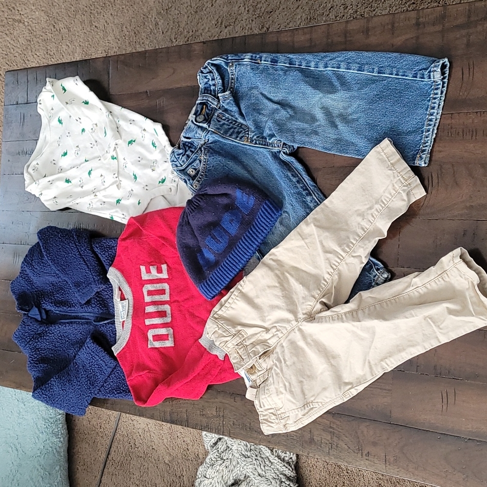 Lot of baby boy 18 month to 24 month warm fall winter clothes